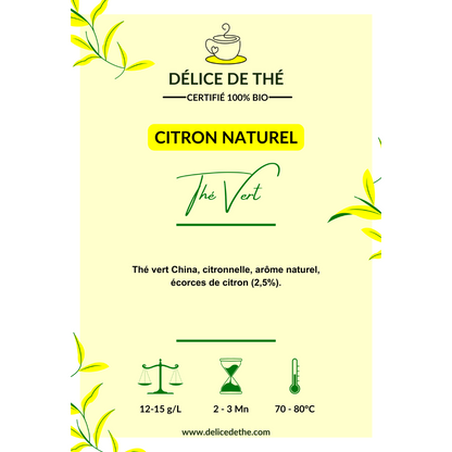 Thé Vert Citron Naturel Bio